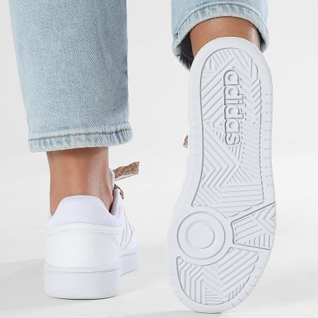 Adidas Sportswear - Baskets Femme Hoops 3 Low Classic GW0433 x SUPERLACED Lacets Léopard jaune